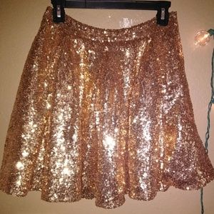 4SI3NNA Gold sequin skirt